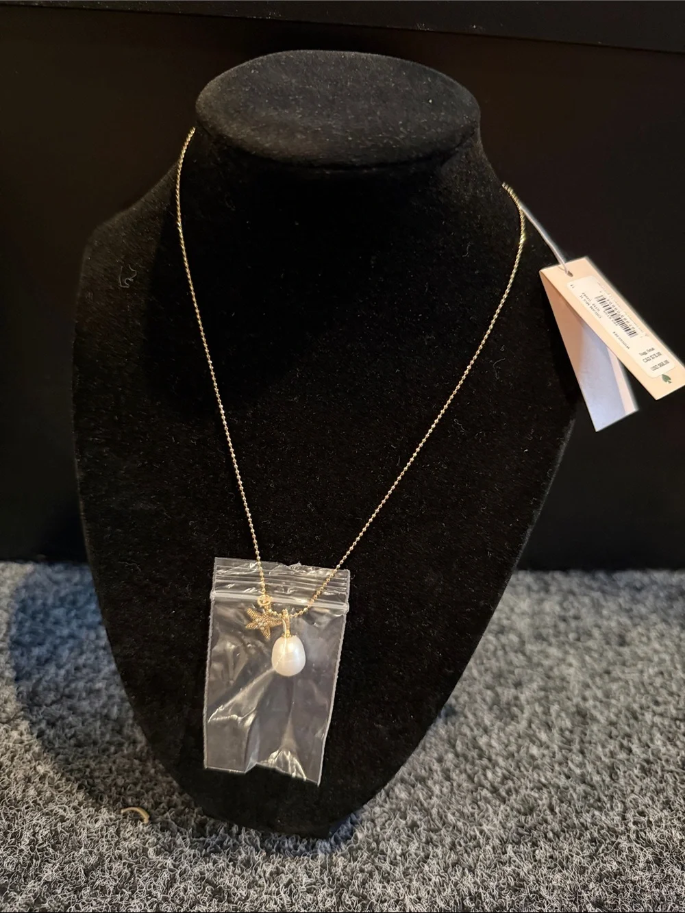 Kate Spade Gold Necklace W/ Sea Star Fish & Pearl, WBR00364 143 SEA